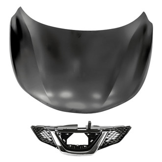 Replacement - 2-Piece (Hood Panel, Grille) (CAPA Certified)
