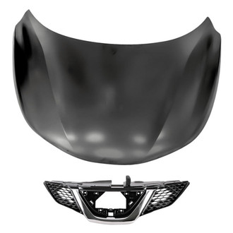Replacement - 2-Piece (Hood Panel, Grille) (CAPA Certified)