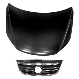 Replacement - 2-Piece (Hood Panel, Grille) (CAPA Certified)