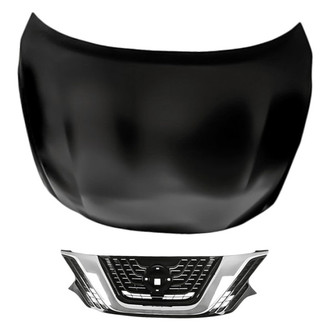 Replacement - 2-Piece (Hood Panel, Grille) (CAPA Certified)