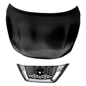 Replacement - 2-Piece (Hood Panel, Grille) (CAPA Certified)