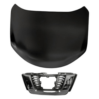 Replacement - 2-Piece (Hood Panel, Grille) (CAPA Certified)