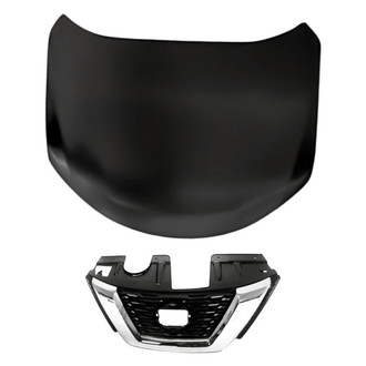 Replacement - 2-Piece (Hood Panel, Grille) (CAPA Certified)