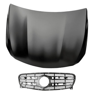 Replacement - 2-Piece (Hood Panel, Grille) (CAPA Certified)