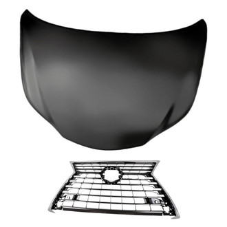 Replacement - 2-Piece (Hood Panel, Grille) (CAPA Certified)