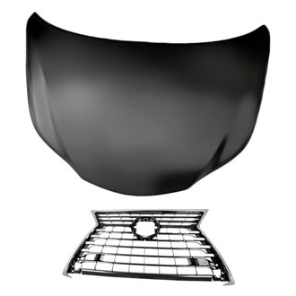 Replacement - 2-Piece (Hood Panel, Grille) (CAPA Certified)