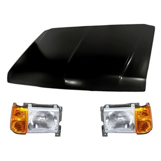 Replacement - 3-Piece Kit (Driver and Passenger Side Headlights, Hood Panel) (Standard Line)
