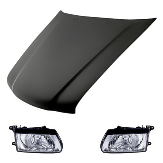 Replacement - 3-Piece Kit (Driver and Passenger Side Headlights, Hood Panel) (Standard Line)
