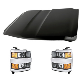 Replacement - 3-Piece Kit (Driver and Passenger Side Headlights, Hood Panel)