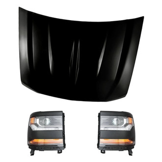 Replacement - 3-Piece Kit (Driver and Passenger Side Headlights, Hood Panel)