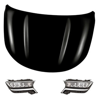 Replacement - 3-Piece Kit (Driver and Passenger Side Headlights, Hood Panel) (Standard Line)