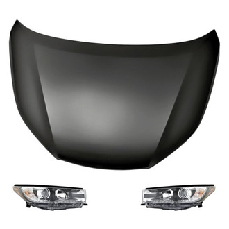 Replacement - 3-Piece Kit (Driver and Passenger Side Headlights, Hood Panel)