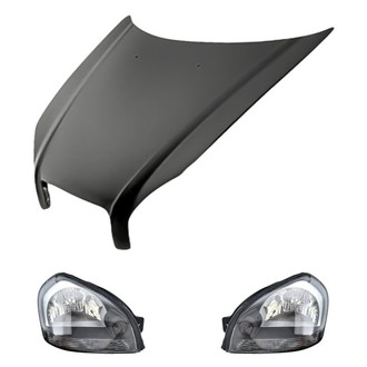 Replacement - 3-Piece Kit (Driver and Passenger Side Headlights, Hood Panel) (CAPA Certified)