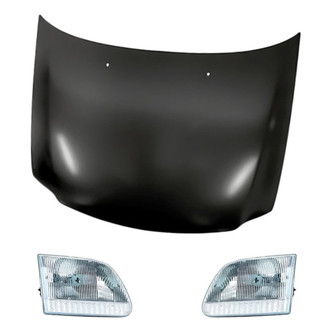 Replacement - 3-Piece Kit (Driver and Passenger Side Headlights, Hood Panel)