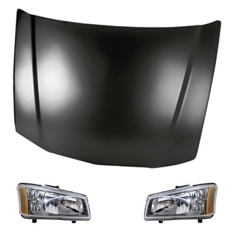 Replacement - 3-Piece Kit (Driver and Passenger Side Headlights, Hood Panel) (Standard Line)