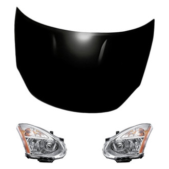 Replacement - 3-Piece Kit (Driver and Passenger Side Headlights, Hood Panel) (Standard Line)