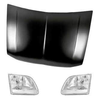 Replacement - 3-Piece Kit (Driver and Passenger Side Headlights, Hood Panel) (Standard Line)