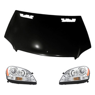 Replacement - 3-Piece Kit (Driver and Passenger Side Headlights, Hood Panel) (Standard Line)