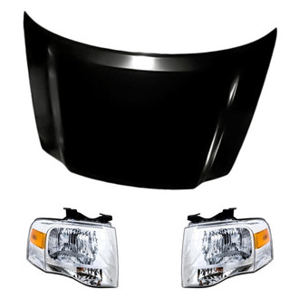 Replacement - 3-Piece Kit (Driver and Passenger Side Headlights, Hood Panel)