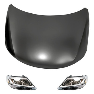 Replacement - 3-Piece Kit (Driver and Passenger Side Headlights, Hood Panel) (Standard Line)