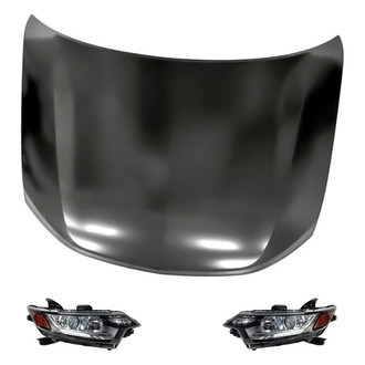 Replacement - 3-Piece Kit (Driver and Passenger Side Headlights, Hood Panel) (Standard Line)
