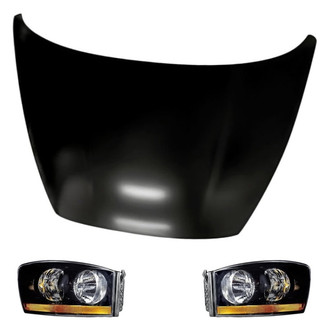 Replacement - 3-Piece Kit (Driver and Passenger Side Headlights, Hood Panel) (Standard Line)