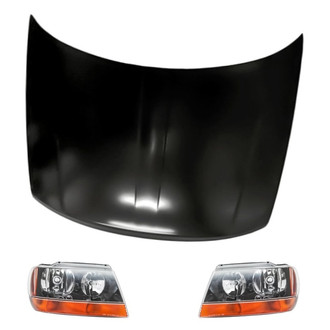Replacement - 3-Piece Kit (Driver and Passenger Side Headlights, Hood Panel)