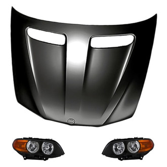 Replacement - 3-Piece Kit (Driver and Passenger Side Headlights, Hood Panel) (Standard Line)