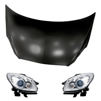 Replacement - 3-Piece Kit (Driver and Passenger Side Headlights, Hood Panel)