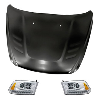 Replacement - 3-Piece Kit (Driver and Passenger Side Headlights, Hood Panel)
