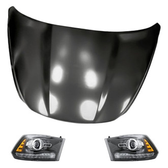 Replacement - 3-Piece Kit (Driver and Passenger Side Headlights, Hood Panel)