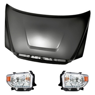 Replacement - 3-Piece Kit (Driver and Passenger Side Headlights, Hood Panel) (CAPA Certified)