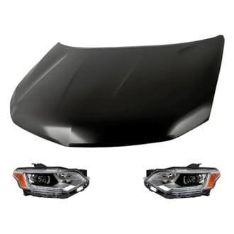 Replacement - 3-Piece Kit (Driver and Passenger Side Headlights, Hood Panel) (CAPA Certified)