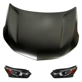 Replacement - 3-Piece Kit (Driver and Passenger Side Headlights, Hood Panel) (CAPA Certified)
