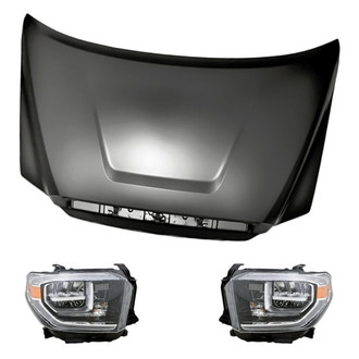 Replacement - 3-Piece Kit (Driver and Passenger Side Headlights, Hood Panel) (Standard Line)