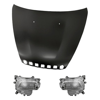 Replacement - 3-Piece Kit (Driver and Passenger Side Headlights, Hood Panel) (Standard Line)