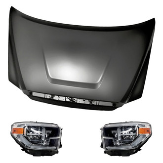 Replacement - 3-Piece Kit (Driver and Passenger Side Headlights, Hood Panel) (Standard Line)