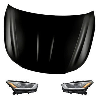 Replacement - 3-Piece Kit (Driver and Passenger Side Headlights, Hood Panel) (Standard Line)