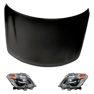 Replacement - 3-Piece Kit (Driver and Passenger Side Headlights, Hood Panel) (Standard Line)