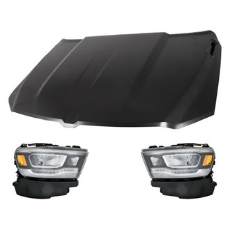 Replacement - 3-Piece Kit (Driver and Passenger Side Headlights, Hood Panel) (Standard Line)