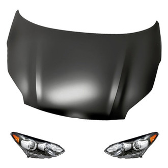 Replacement - 3-Piece Kit (Driver and Passenger Side Headlights, Hood Panel) (Standard Line)