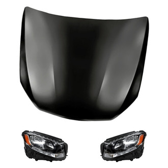 Replacement - 3-Piece Kit (Driver and Passenger Side Headlights, Hood Panel) (Standard Line)