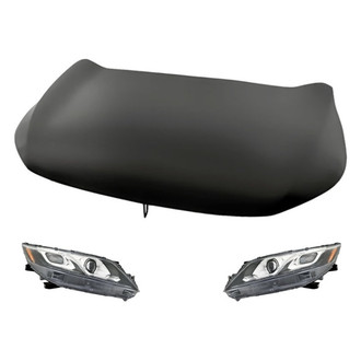 Replacement - 3-Piece Kit (Driver and Passenger Side Headlights, Hood Panel) (Standard Line)
