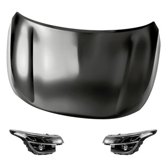 Replacement - 3-Piece Kit (Driver and Passenger Side Headlights, Hood Panel) (Standard Line)