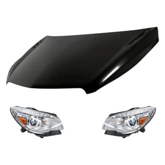 Replacement - 3-Piece Kit (Driver and Passenger Side Headlights, Hood Panel) (CAPA Certified)