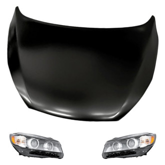 Replacement - 3-Piece Kit (Driver and Passenger Side Headlights, Hood Panel) (Standard Line)