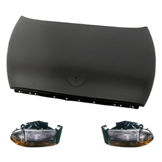 Replacement - 3-Piece Kit (Driver and Passenger Side Headlights, Hood Panel) (Standard Line)