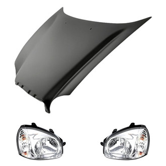 Replacement - 3-Piece Kit (Driver and Passenger Side Headlights, Hood Panel) (Standard Line)