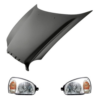 Replacement - 3-Piece Kit (Driver and Passenger Side Headlights, Hood Panel) (Standard Line)