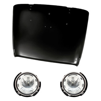 Replacement - 3-Piece Kit (Driver and Passenger Side Headlights, Hood Panel) (CAPA Certified)